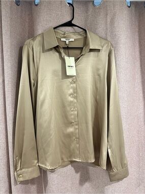 Koton Business Satin Blouse – Champagne Beige – NEW With Tags – Size 44